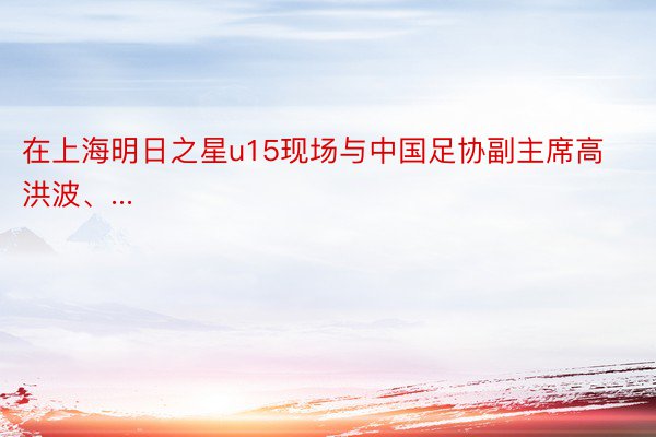 在上海明日之星u15现场与中国足协副主席高洪波、...