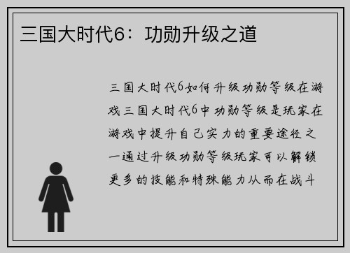 三国大时代6：功勋升级之道